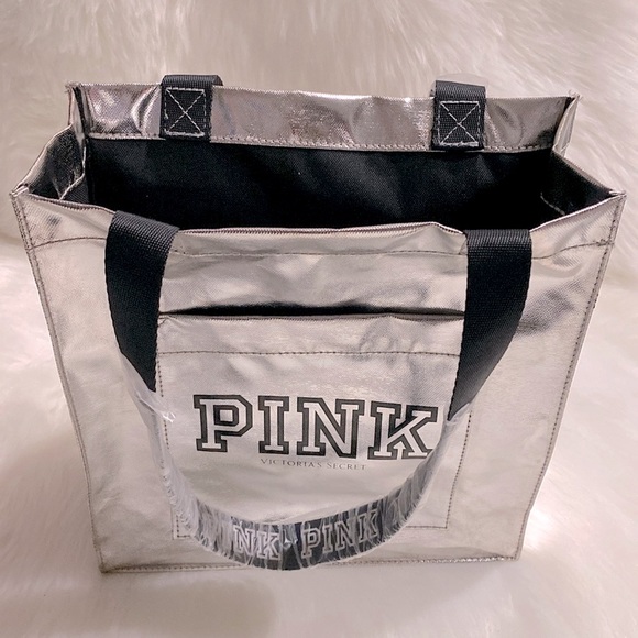 Victoria's Secret Handbags - Victoria’s Secret Metallic Silver Shopping Bag NWT Excellent Condition